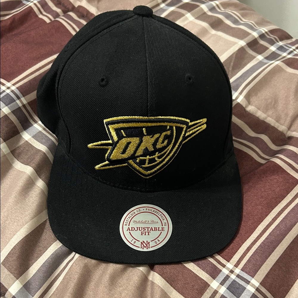Mitchell & Ness Black Cap with Gold Accents
